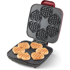 �_�b�V�� �}���` �~�j �n�[�g���b�t�����[�J�[ 6�������� ���b�h Dash Multi Mini Heart Waffle Maker Makes 6 Hearts at Once Red �y�����񂹏��i�z