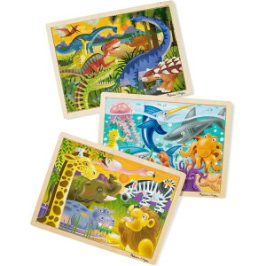 �����b�T���_�O �W�O�\�[�p�Y���Z�b�g �����E�T�t�@���E�C�̐��E Melissa & Doug Jigsaw Puzzle Bundle (Dinosaur,Safari and Ocean) �y�����񂹏��i�z