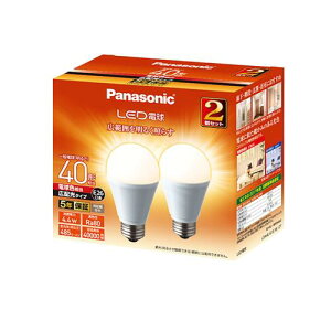 パナソニック LED電球 口金直径26mm 電球40W形相当 電球色相当(4.4W) 一般電球・広配光タイプ 2個入り 密閉形器具対応 LDA4LGEW2T