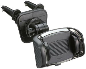 カーメイト(CARMATE) 車載ホルダー スマホホルダー クイック エアコン取付 カーボン調 メッキ SA17