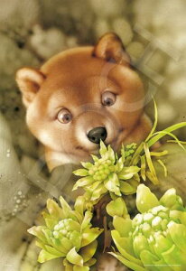 エポック社 300ピース ジグソーパズル イラスト/アート 村松誠 雪融けと子犬 (26×38cm) 28-818s のり付き ヘラ付き 点数券付き EPOCH