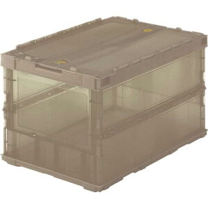 トラスコ中山(TRUSCO) 薄型折りたたみコンテナスケル 50Lロックフタ付 ブラウン TSK-C50B-BR 収納ケース 収納ボックス