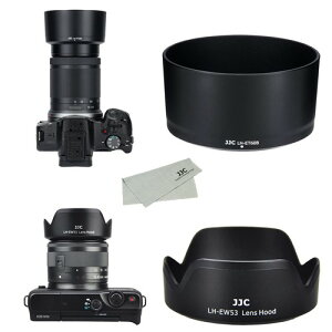JJC (1+1) ABS �t�� �����Y�t�[�h Canon ET-60B & Canon EW-53 �݊� Canon RF-S 55-210mm F5-7.1 IS STM & Canon RF-S 18-45mm F4.5-6.3 IS STM �����Y �p Canon EOS R50 �f���A�������Y�L�b�g �ɑΉ�