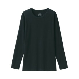 無印良品 婦人 あったか綿 厚手 クルーネック長袖Tシャツ レディース FCD14A5A 黒 婦人S