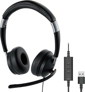 �G���R�� �w�b�h�Z�b�g �L�� USB�ڑ� �܂肽���ݎ� �}�C�N�~���[�g�@�\�t�� 40mm�h���C�o �����p [�f���A���}�C�N�m�C�Y���_�N�V�����ŎG�����J�b�g] �u���b�N HS-HP101UNCBK