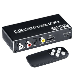 ELEVIEW HDMI ���������� 2����1�o�� �蓮�ؑ� ARC�@�\ (R/L�E�����E���f�W�^���o��) FireTV/PS5/Switch�Ή� 4K60Hz/1080p120Hz �����R���t�� EHD-802N