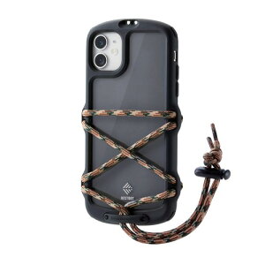 �G���R�� iPhone 11 �P�[�X �A�E�g�h�A NESTOUT Fes & Camp �A�E�g�h�A�Ŗ𗧂X�g���b�v�t �u���b�N PM-A19CNESTFBK