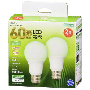 �I�[��(OHM) LED�d�� E26 60�`���� �����F �S���� 2�� �I�[���d�@ LDA7N-G AG52 2P 06-4708