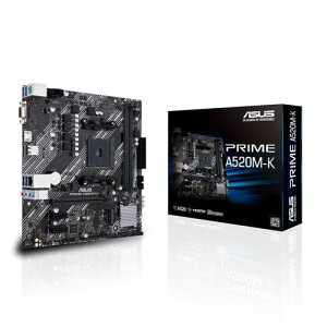 ASUS PRIME A520M-K AMD Ryzen 5000�V���[�Y AM4 �Ή� A520 �`�b�v�Z�b�g ���� mATX �}�U�[�{�[�h/�����i