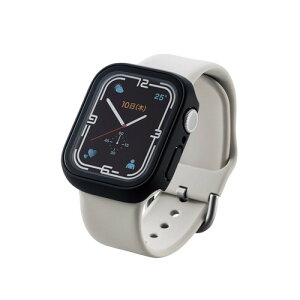 �G���R�� Apple Watch (�A�b�v���E�H�b�`) �P�[�X 41mm [Apple Watch 8 7 �Ή�] �t���J�o�[�P�[�X �K���X 10H ���� �u���b�N AW-21BFCGBK