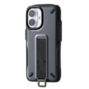 �G���R�� iPhone 16 �P�[�X NESTOUT �ϏՌ� �Ռ��z�� [�����b�N�̃V�����_�[�x���g�ɑ����\] �t�B���K�[�o���h�t�� �X�^���h�@�\ �X�g���b�v�z�[���t�� �A�E�g�h�A �O���[ PM-A24ANESTGY