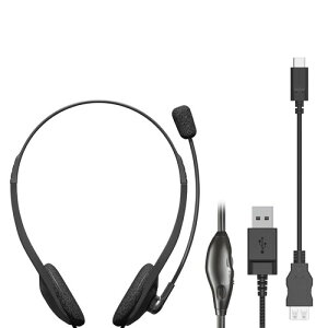 �G���R�� �w�b�h�Z�b�g �L�� USB�ڑ� �I�[�o�[�w�b�h�^ �}�C�N�A�[���t�� USB Type-C�ϊ��P�[�u���t�� �����p �u���b�N HS-HP22UCBK