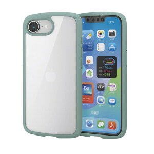 �G���R�� iPhone 16e �P�[�X �w�ʃN���A ���� �ϏՌ� �Ռ��z�� �y�� ���^ ���C�����X�[�d�Ή� MagSafe ���^�������O �V�[���t �X�g���b�v�z�[��/�V�����_�[�X�g���b�v�V�[�g�t �O���[�� PM-A25STSLFC
