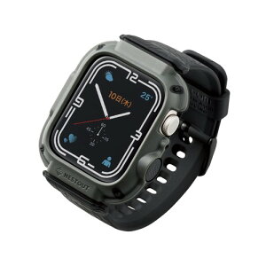 �G���R�� Apple Watch (�A�b�v���E�H�b�`) �P�[�X �o���p�[ �o���h��̌^ 45mm [Apple Watch 8 7 �Ή�] NESTOUT�V���[�Y �A�E�g�h�A �ϏՌ� �Ռ��z�� �ČRMIL�K�i �I���[�u AW-21ABBNESTKH