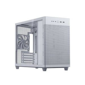 ASUS AP201 PRIME CASE TG WHITE EDITION �����K���X �~�h���^���[ micro atx PC�P�[�X �� �����i