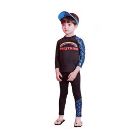 [OWIEOW] キッズ 水着 長袖 2点セット 女の子 水着 夏 ガールズ 紫外線カット 子ども用 水着 海水浴 日焼け防止 子供 水着 かわいい 可愛い 温泉 旅行 ビーチウェア 90-140cm(1/ブルー, 3XL/130)