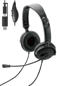 �G���R�� �w�b�h�Z�b�g USB C & USB-A �܂��� �L�� �}�C�N�t�� �P��w���� �m�C�Y�L�����Z�����O �y�� ���^ �I���C���[ �I�[�o�[�w�b�h ���ʒ��� �yAI PC�Ή��z �u���b�N HS-HP10SCBK