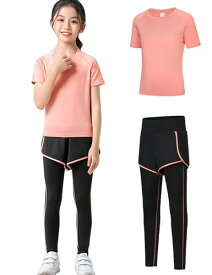 [MIIFIT] 子供 ジャージ 上下セット 女の子 男の子 子供服 半袖tシャツ ショートパンツ スポーツウェア 小学生 ジュニア ガールス ヨガウェア トレーニングウェア ランニングウェア 運動着 テ
