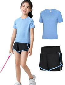 [MIIFIT] 子供 ジャージ 上下セット 女の子 男の子 子供服 半袖tシャツ ショートパンツ スポーツウェア 小学生 ジュニア ガールス ヨガウェア トレーニングウェア ランニングウェア 運動着 テ