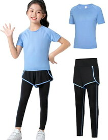 [MIIFIT] 子供 ジャージ 上下セット 女の子 男の子 子供服 半袖tシャツ ショートパンツ スポーツウェア 小学生 ジュニア ガールス ヨガウェア トレーニングウェア ランニングウェア 運動着 テ