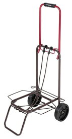 キャプテンスタッグ(CAPTAIN STAG) キャリーカート 折りたたみ式 ツートンキャリー フックコード付き 耐荷重30kg レッド×ブラウン UL-1038
