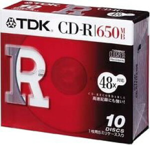TDK CD-R�f�[�^�p650MB 48�{�� 5mm���P�[�X����10���p�b�N [CD-R74TFX10S]