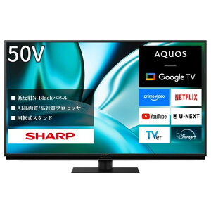 �V���[�v 50V�^ 4K �{�� �t�� �e���r AQUOS 4T-C50FN2 ��ʃ��f�� N-Black�p�l�� AI ��]���X�^���h Google TV
