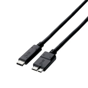 �G���R�� USB�P�[�u�� Type C (USB C to Micro B) 0.5m USB3.1�F�ؕi 3A�o�� �ő�10Gbps �u���b�N USB3-CMB05NBK