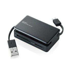 エレコム カードリーダー USB2.0 microUSBコネクタ搭載 パソコン スマホ タブレット対応 ブラック MRS-MB07BK