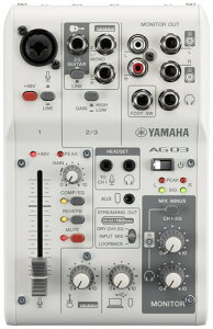 ���}�n(YAMAHA) ���C�u�X�g���[�~���O�~�L�T�[ 3�`�����l�� �z���C�g AG03MK2 W