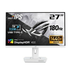 ASUS �Q�[�~���O���j�^�[ ROG Strix XG27ACS-W 27�C���`(2560x1440)/180Hz (144Hz�ȏ�)/1ms (GTG)/Fast IPS/Extreme Low Motion Blur Sync/USB Type-C/G-Sync�Ή�/DisplayWidget Center/�O�r�\�P�b�g/HDR/ /