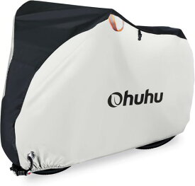 Ohuhu 自転車カバー 防水 厚手 210Dオックス製 防犯 防風 UVカット サイクルカバー ロックホール/収納袋付き (ノーマルタイプ(シルバーとブラック))