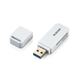 エレコム カードリーダー USB3.0 9倍速転送 スティックタイプ ストラップホール付 ホワイト MR3-D011WH