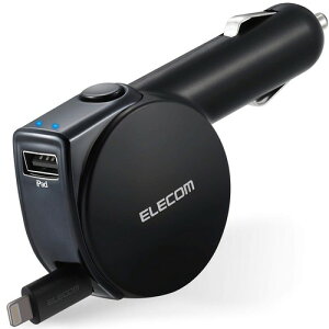 �G���R�� �J�[�`���[�W���[ �V�K�[�\�P�b�g 24W Lightning�P�[�u����� ���C�g�j���O 90cm USB-A ×1 �y iPhone 13 / 12 / SE (��2����) �Ή� �z �u���b�N MPA-CCL04BK
