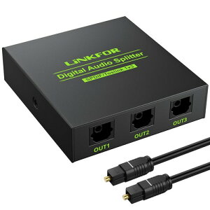 LiNKFOR SPDIF/TosLink ���f�W�^�� ���z�� 1����3�o�� LPCM2.0 DTS Dolby-AC3�ɑΉ� USB�P�[�u���ƌ��P�[�u���t�� PS3/XBOX/Blue-Ray/DVD�v���[���[/HDTV/STB/�A���v�ɑΉ�