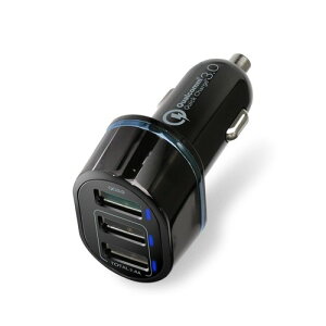 �G���R�� �J�[�`���[�W���[ �V�K�[�\�P�b�g 30W USB-A ×3 �y iPhone 13 / 12 / SE (��2����) / Android �Ή� �z �u���b�N EC-DC04BK