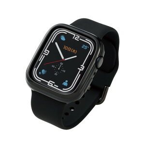 �G���R��(ELECOM) Apple Watch (�A�b�v���E�H�b�`) �P�[�X �o���p�[ 45mm [Apple Watch 8 7 �Ή�] �\�t�g�o���p�[ �u���b�N AW-21ABPUBK
