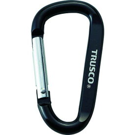 TRUSCO カラビナ線径6mmX60mmD型ブラック × 100個 【ケース販売】