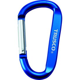 TRUSCO カラビナ線径8mmX80mmD型ブルー × 100個 【ケース販売】