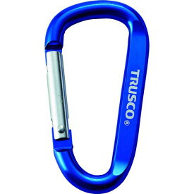TRUSCO カラビナ線径6mmX60mmD型ブルー × 100個 【ケース販売】