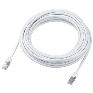 �G���R�� LAN�P�[�u�� CAT8 10m 40Gbps �ܐ܂�h�~ ���b�V���P�[�u�� �z���C�g ECLD-OCM/WH100