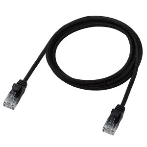 �G���R�� LAN�P�[�u�� CAT6A 1m �ܐ܂�h�~ ���b�V���P�[�u�� �u���b�N ECLD-GPAM/BK10