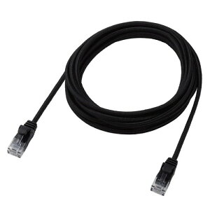 �G���R�� LAN�P�[�u�� CAT6A 3m �ܐ܂�h�~ ���b�V���P�[�u�� �u���b�N ECLD-GPAM/BK30