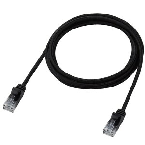 �G���R�� LAN�P�[�u�� CAT6A 2m �ܐ܂�h�~ ���b�V���P�[�u�� �u���b�N ECLD-GPAM/BK20