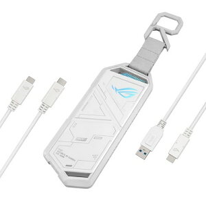 ASUS ROG STRIX ARION White Edition/M.2 NVMe �O�t�� SSD�P�[�X/�c�[�����X�ő���/USB-C to C/USB-C to A �P�[�u��/�T�[�}���p�b�h�t��/Aura Sync �Ή�
