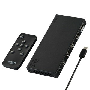 �G���R�� HDMI �ؑ֊� 8K 60Hz 4����1�o�� (HDMI ×3 + Type-C ×1) �����R���t�� �y�����E�蓮�ؑւ��I�ׂ�z PS5�E4 / Nintendo Switch/Fire TV Stick �� DH-SW8KC41BK/E