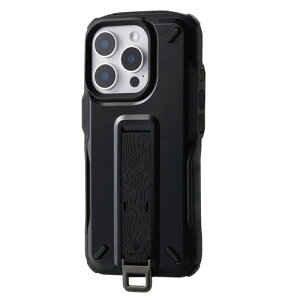 �G���R�� iPhone 16 Pro �P�[�X NESTOUT �ϏՌ� �Ռ��z�� [�����b�N�̃V�����_�[�x���g�ɑ����\] �t�B���K�[�o���h�t�� �X�^���h�@�\ �X�g���b�v�z�[���t�� �A�E�g�h�A �u���b�N PM-A24CNESTBK