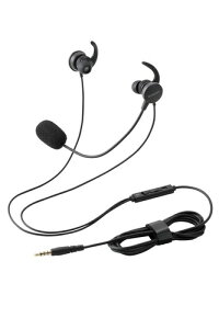 �G���R�� �L���w�b�h�Z�b�g 3.5mm 4�Ƀ~�j�v���O �}�C�N�t�� �C���i�[�C���[ �J�i���^ ���� �ϊ��P�[�u���t (4�� - 3��) �u���b�N ECHS-EP21STBK