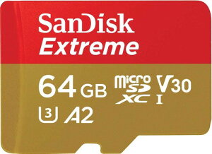 microSD 64GB UHS-I U3 V30 �����ő�80MB/s Full HD & 4K SanDisk Extreme SDSQXAH-064G-GH3MA �V�p�b�P�[�W �X�}�[�g�t�H��