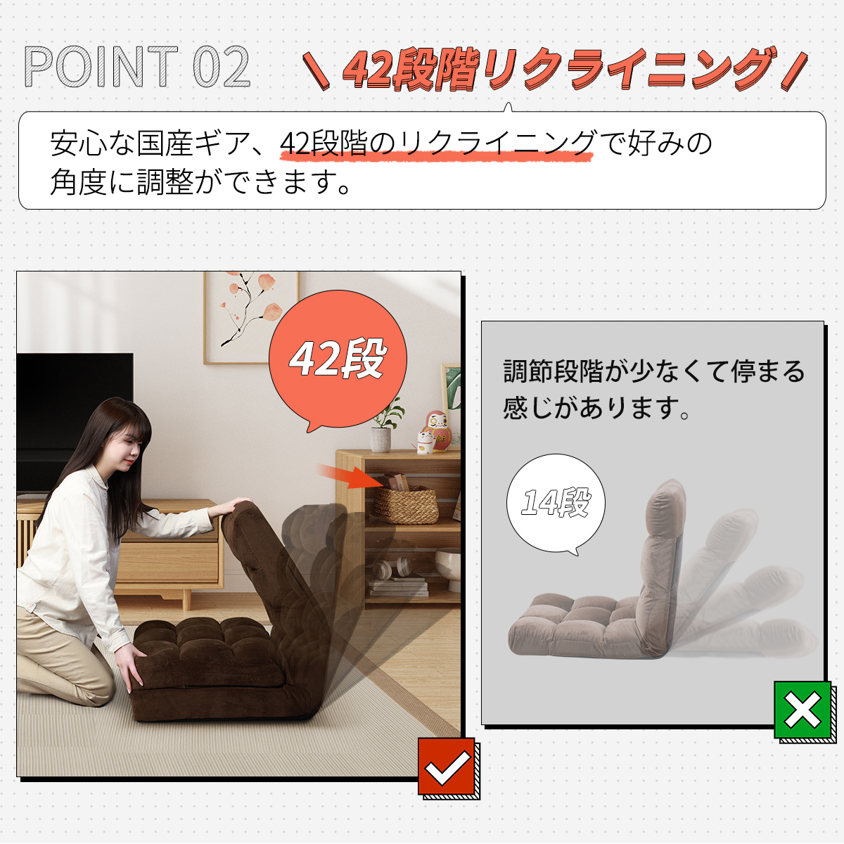 楽天市場】クーポン500円OFF☆座椅子 リクライニング コンパクト 